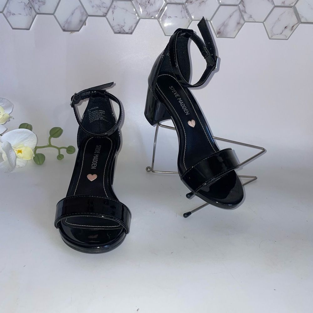 Steve Madden Black Heels with Ankle Strap